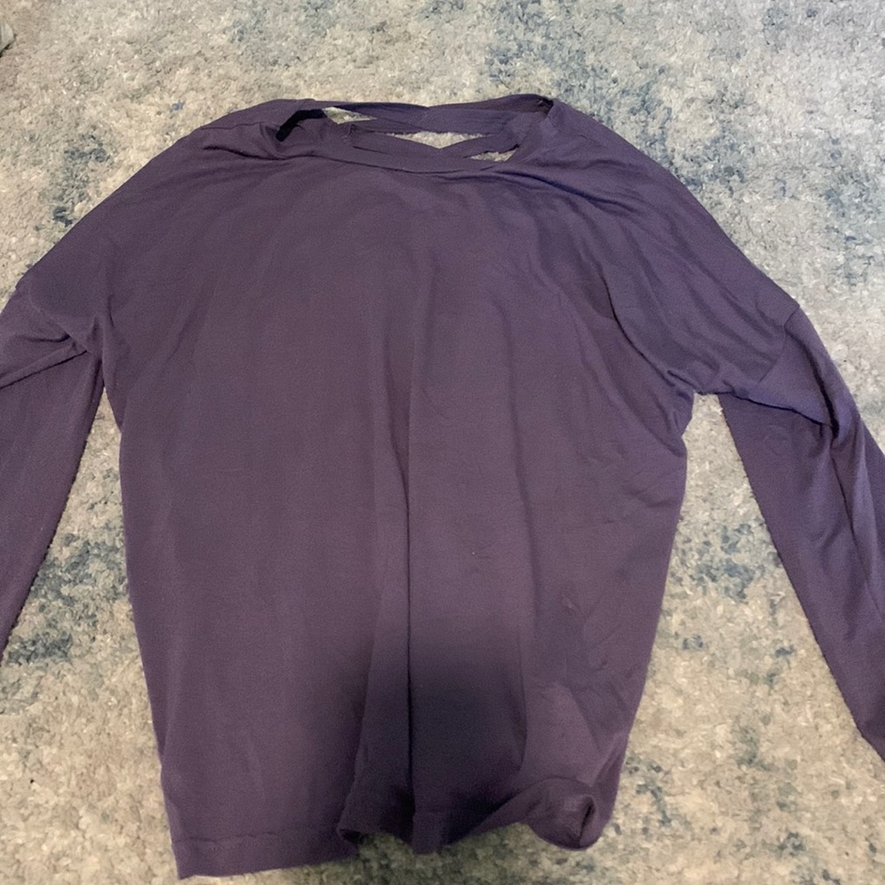 Purple long sleeve workout top
